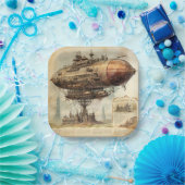 Assiettes En Carton Zeppelin Steampunk vintage (10) (Fête)