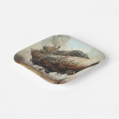Assiettes En Carton Zeppelin Steampunk vintage (2) (Angulaire)