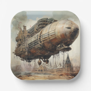 Assiettes En Carton Zeppelin Steampunk vintage (2)