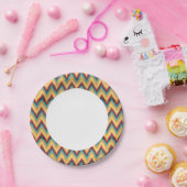 Assiettes En Carton Zig Zag Arrière - plan trié 2 (Fête)