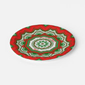 Assiettes En Carton Zig Zag Fête de Noël Rouge/Vert (Angle)