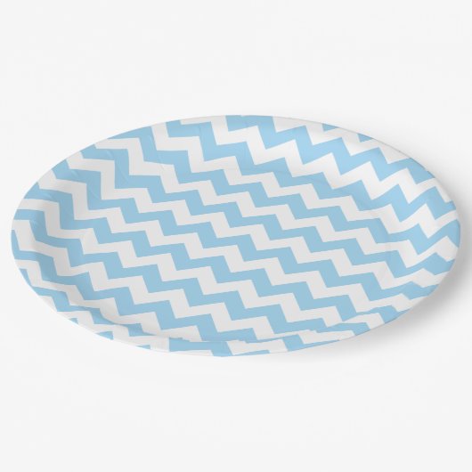 Assiettes En Carton Zigzag bleu, Chevron bleu, Motif géométrique (Angle)