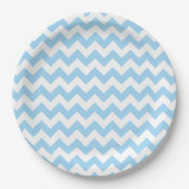 Assiettes En Carton Zigzag bleu, Chevron bleu, Motif géométrique (Devant)