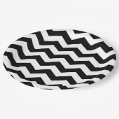 Assiettes En Carton Zigzag Chevron Noir Et Blanc (Angle)