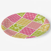 Assiettes En Carton Zigzag, Chevron, Pois, En vichy, Patchwork (Angle)