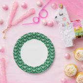 Assiettes En Carton Zigzag floral vert (Fête)