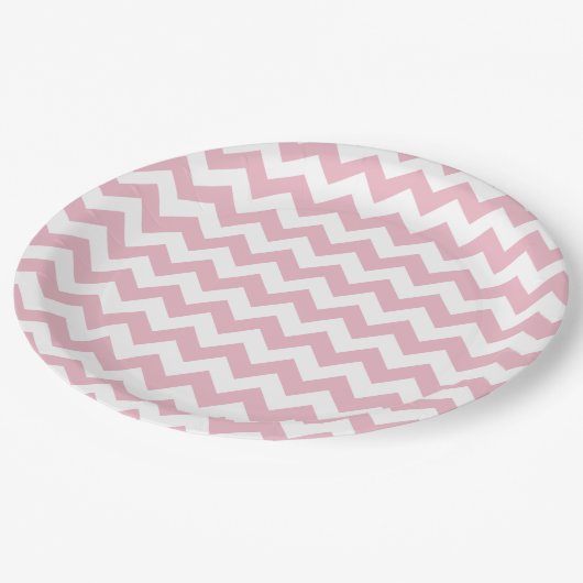 Assiettes En Carton Zigzag rose, Chevron rose, Motif géométrique (Angle)