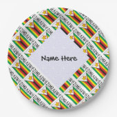 Assiettes En Carton Zimbabwe Drapeau zimbabwéen personnalisé (Devant)