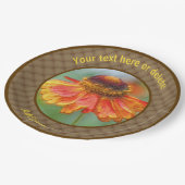 Assiettes En Carton Zinnia Daisy Fleur Nature Art Personnalisé Party (Angle)