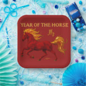 Assiettes En Carton Zodiac Chinese New Year 2026 Yang Fire Horse (Fête)