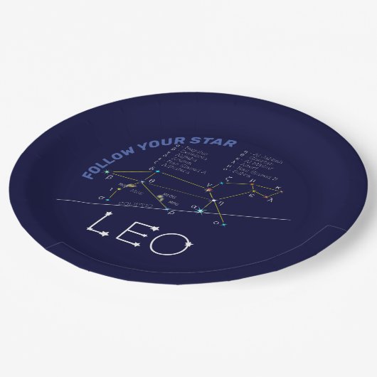 Assiettes En Carton Zodiac Constellation Leo (Angle)