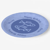 Assiettes En Carton Zodiaque des Pisces Bleues (Angle)
