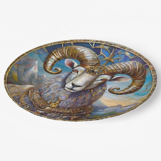 Assiettes En Carton Zodiaque - Le Bélier (Angle)