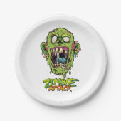 Assiettes En Carton Zombie Attaque Effrayant Monstre Créature (Devant)