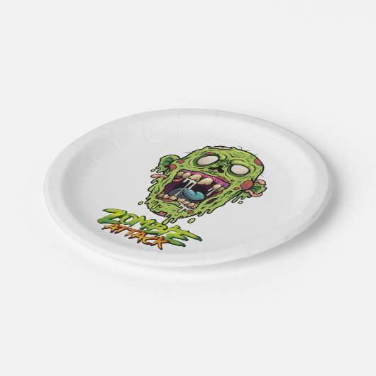 Assiettes En Carton Zombie Attaque Effrayant Monstre Créature (Angle)