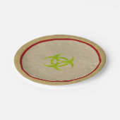Assiettes En Carton Zombie Biodanger Halloween Plaques papier de parti (Angle)