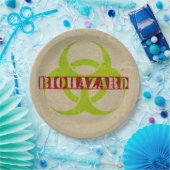 Assiettes En Carton Zombie Biodanger Halloween Plaques papier de parti (Fête)