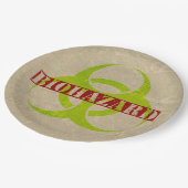 Assiettes En Carton Zombie Biodanger Halloween Plaques papier de parti (Angle)