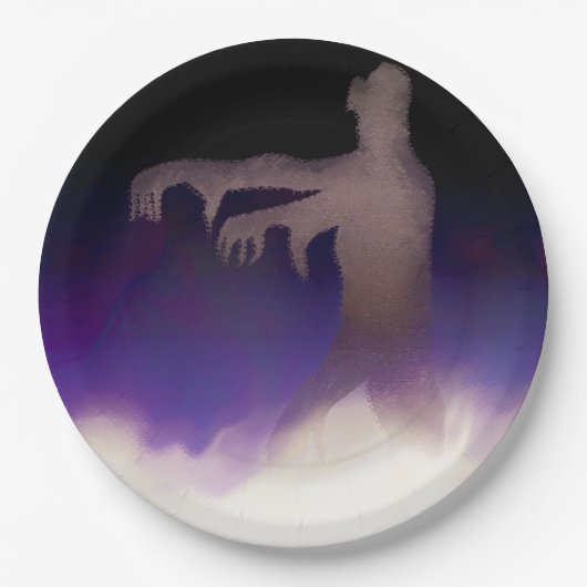 Assiettes En Carton Zombie dans le brouillard (Devant)