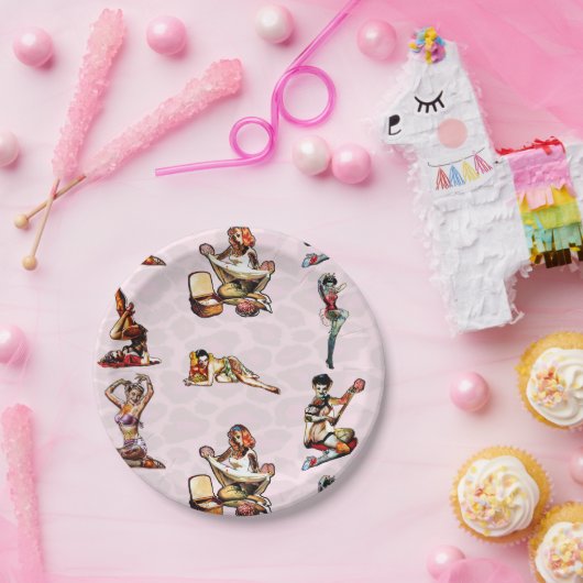 Assiettes En Carton Zombie Pin Ups (Fête)