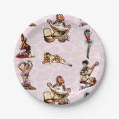 Assiettes En Carton Zombie Pin Ups (Devant)