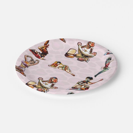 Assiettes En Carton Zombie Pin Ups (Angle)