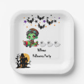 Assiettes En Carton Zombie Whimsical Pilote Avion Cute Fantômes & chau (Recto)