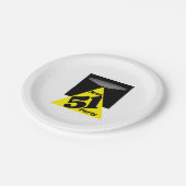 Assiettes En Carton Zone 51 OVNI, Anniversaire (Angle)