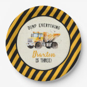 Assiettes En Carton Zone de construction de camions de pompage Plaques (Devant)