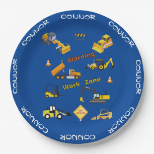 Assiettes En Carton Zone de travail d'avertissement de construction pe