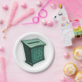 Assiettes En Carton Zone de vote verte (Fête)