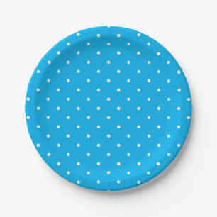 Assiettes En Carton Zones blanches simples et élégantes sur Bleu Bébé