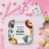 Assiettes En Carton zoo cool zèbre safari In Two The Wild 2e anniversa (Fête)