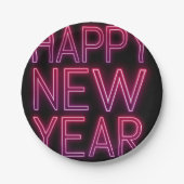 Assiettes En Carton Zoom dans Purple Gradient Nouvel An (Devant)