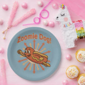 Assiettes En Carton Zoomie Chien volant Hot Dog Cartoon - Fun Retro (Fête)
