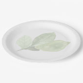 Assiettes en feuille de aquarelle verte (Angle)