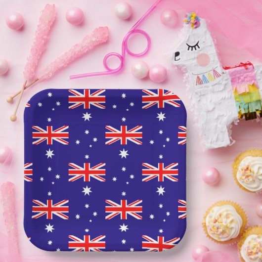 Assiettes en papier à impression de drapeau austra (Fête)