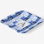 Assiettes en papier à monogramme d'ancres (Angulaire)