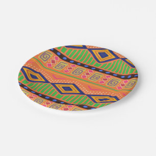 Assiettes en papier à motif africain pour fête