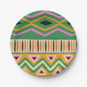 Assiettes en papier à motif africain pour fête (Devant)