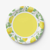 Assiettes en papier à motif Citrus Lemons / Jaune (Devant)