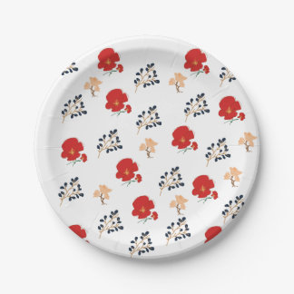 Assiettes en papier à motif de rose romantique