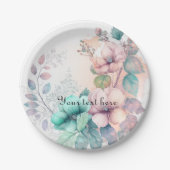 Assiettes en papier à motif de verdure florale élé (Devant)