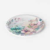 Assiettes en papier à motif de verdure florale élé (Angle)