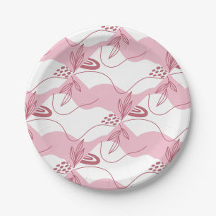 Assiettes en papier à motif minimaliste