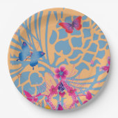 Assiettes en papier à motif papillon floral charma (Devant)