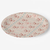 Assiettes en papier à nœuds et cœurs délicats (Angle)