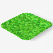Assiettes en papier à pixels verts, fête de constr (Angulaire)