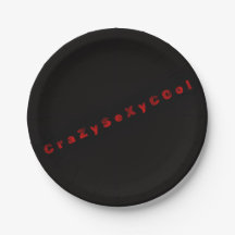 Assiettes en papier à thème CrazySexyCool noir