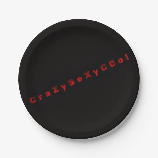 Assiettes en papier à thème CrazySexyCool noir (Devant)